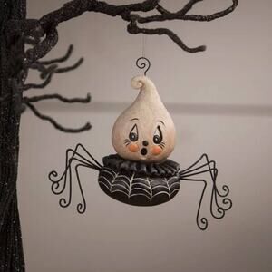 Johanna Parker Bethany Lowe Ghostie Crawlie Spook Ornament Ghost Spider Retired